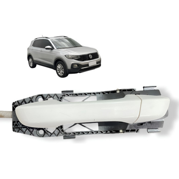 Maçaneta Externa Traseira Esquerda Vw T-cross 2021 Original Branco Traseira