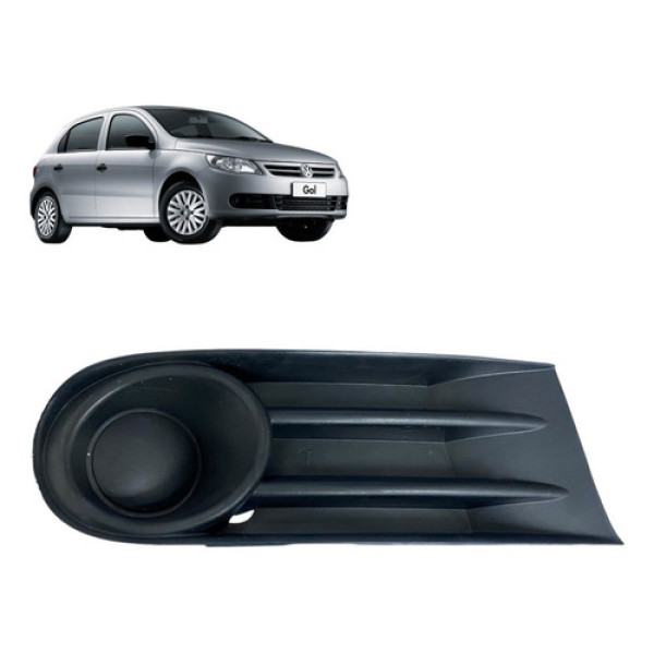 Moldura Grade Farol De Milha Lado Direito Vw Gol 2010 2011 Preto Direito