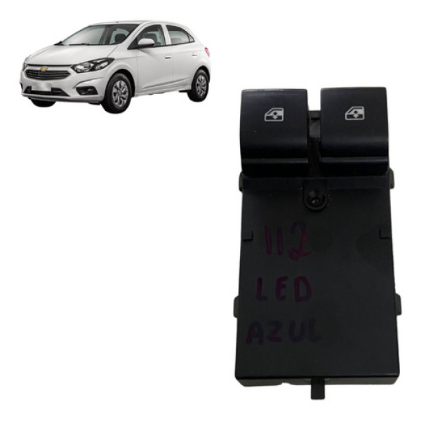 Botão Duplo Vidro Elétrico Led Azul Gm Onix 2019