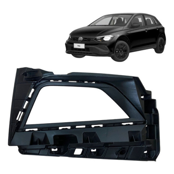Moldura Farol De Milha Lado Direito Vw Polo Track 2023 Preto Direito