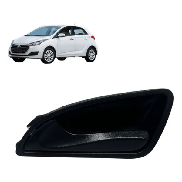 Maçaneta Interna Traseira Esquerda Hyundai Hb20 Comfort 1.0 Preto Traseira