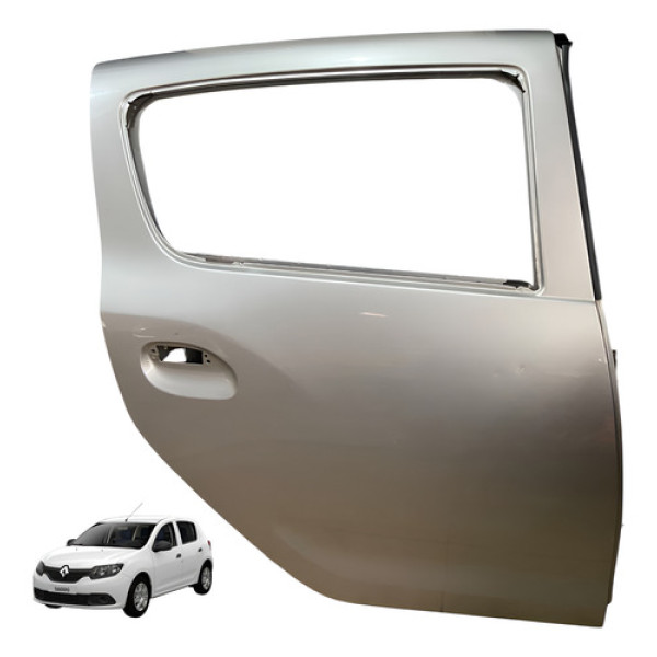 Porta Traseira Direita Renault Sandero 2015 2017 Original Traseira Direita Prateado