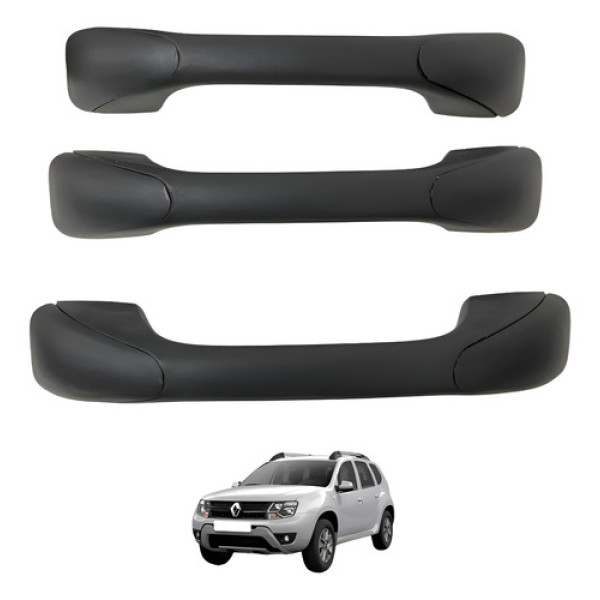 Kit Alça Puxador Teto Pqp Renault Duster 8200607902 Original Preto