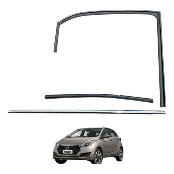 Kit Pestana Porta Traseira Direita Hyundai Hb20 2019 Usado Preto