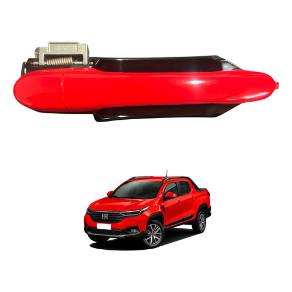 Maçaneta Porta Traseira Direita Fiat Strada 2021 2023 Usado Vermelho Traseira