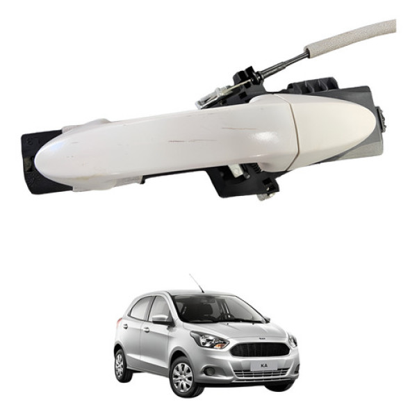 Maçaneta Externa Porta Traseira Esquerda Ford Ka 2013 2018 Branco