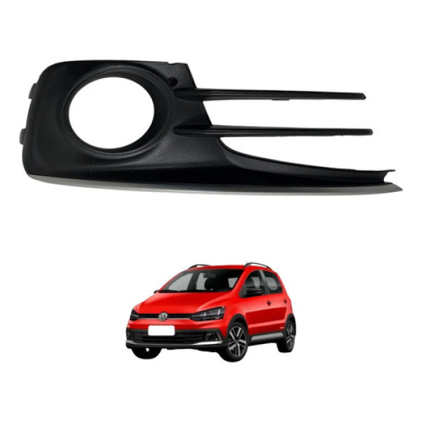 Moldura Farol De Milha Lado Direito Vw Fox 2017 Original Preto E Cinza Direito
