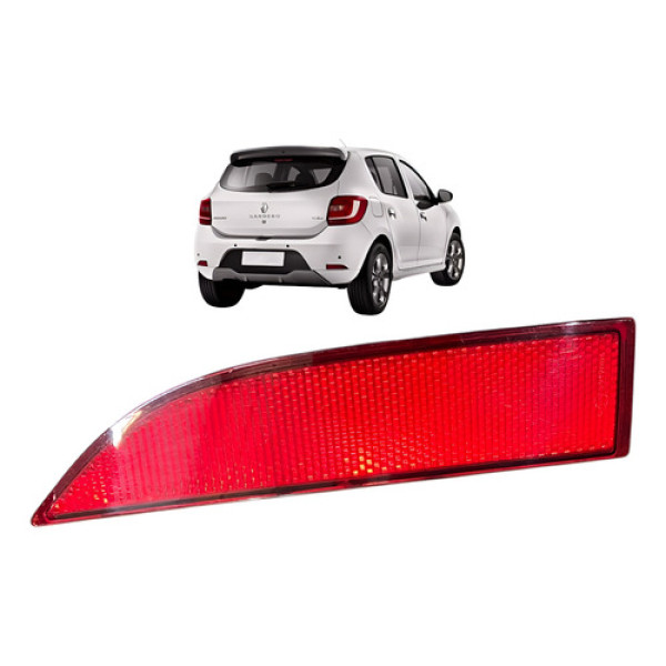 Refletor Esquerdo Para-choque Traseiro Renault Sandero 2016 Vermelho