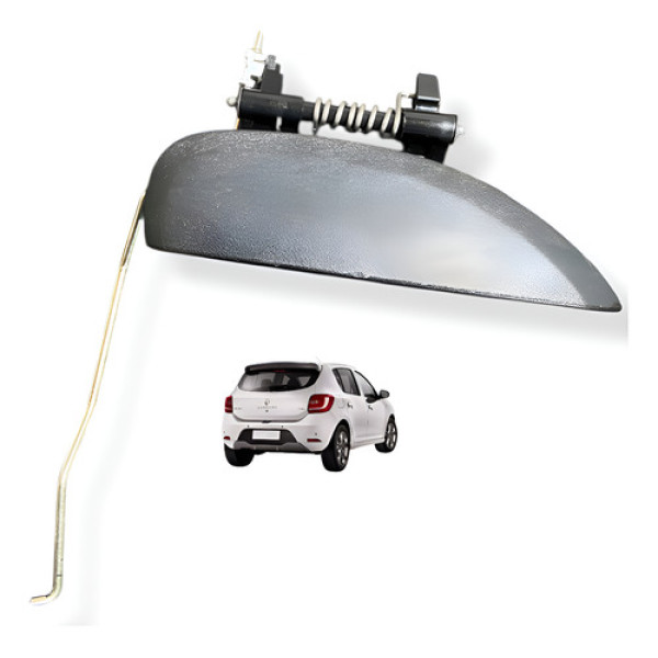 Maçaneta Externa Diant Direito Renault Sandero 2016 Original Preto Dianteira