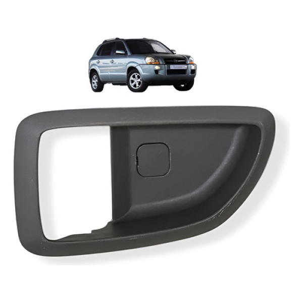 Moldura Maçaneta Interna Dianteira Esq Hyundai Tucson 2013 Cinza-escuro Dianteira