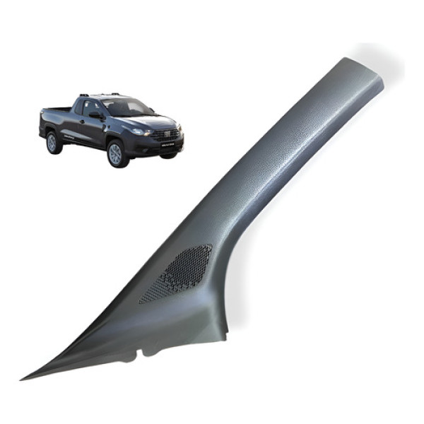 Acabamento Direito Coluna Para Brisa Fiat Strada 2021 2022 Preto