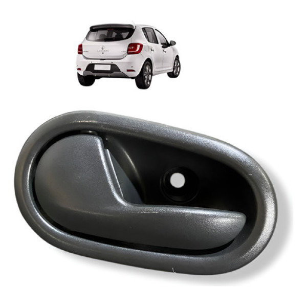 Maçaneta Interna Dianteira Esq Renault Sandero 2014 Original Preto