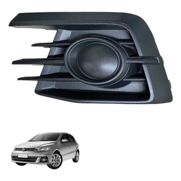 Moldura Farol De Milha Lado Esquerdo Vw Gol G8 2018 Original Preto 01