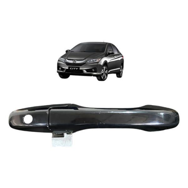 Maçaneta Externa Dianteira Esquerda Honda City 2009 2014 Preto Dianteira