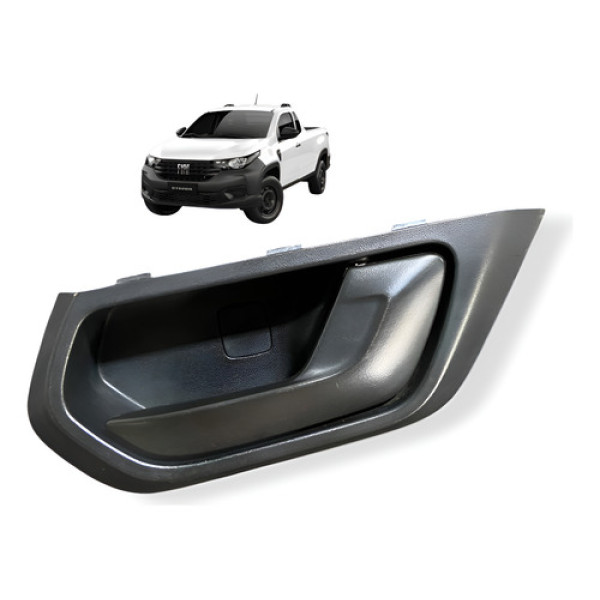 Maçaneta Interna Dianteira Direita Fiat Strada 2023 Original Preto