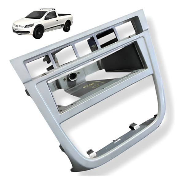 Moldura Central Radio Vw Saveiro Gol Voyage G7 G8 2010 Cinza-escuro