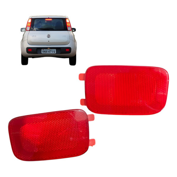 Par Refletor Para-choque Traseiro Fiat Uno Vivace Way 2013 Vermelho