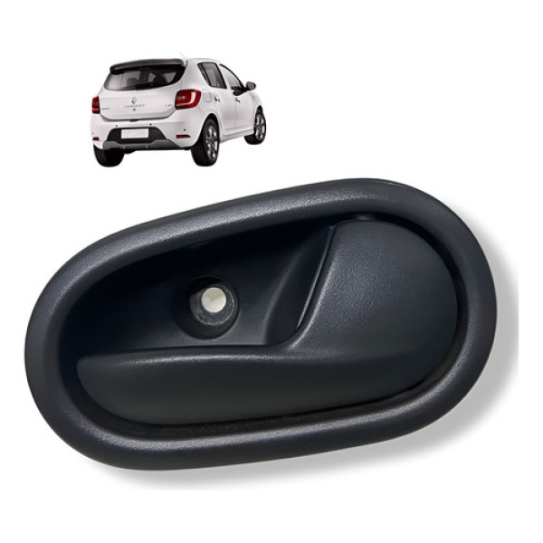 Maçaneta Interna Traseira Direita Renault Sandero 2016 Usado Preto Traseira