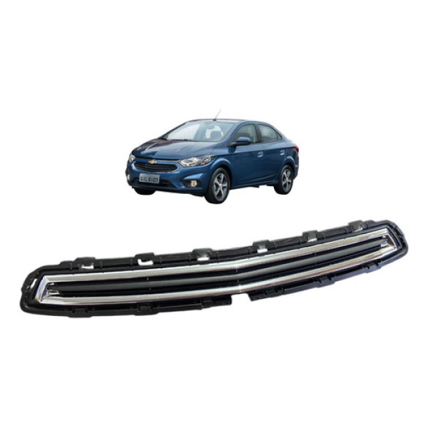 Grade Superior Parachoque Gm Prisma Onix 2017 2019 52047317 Preto Brilhante