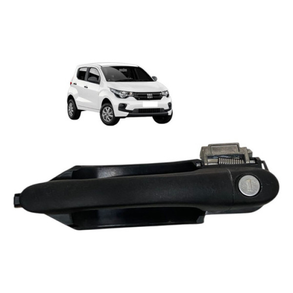 Maçaneta Externa Dianteira Esquerda Fiat Mobi 2020 2022 Preto Dianteira