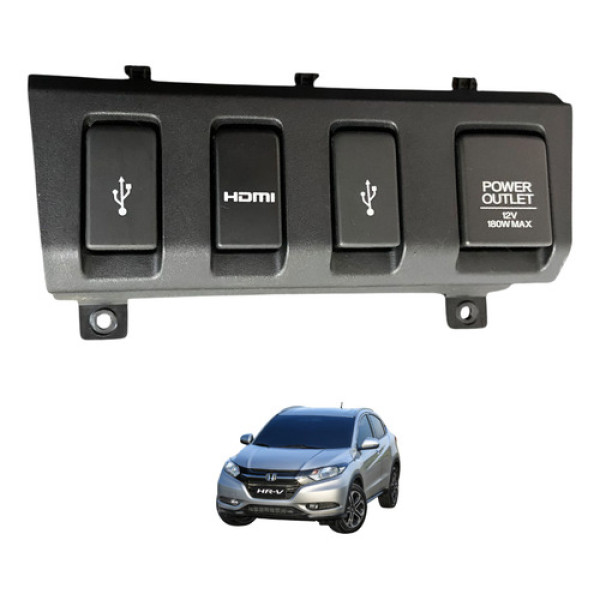 Acabamento Moldura Tomada Usb Hdmi Honda Hrv Original Usado