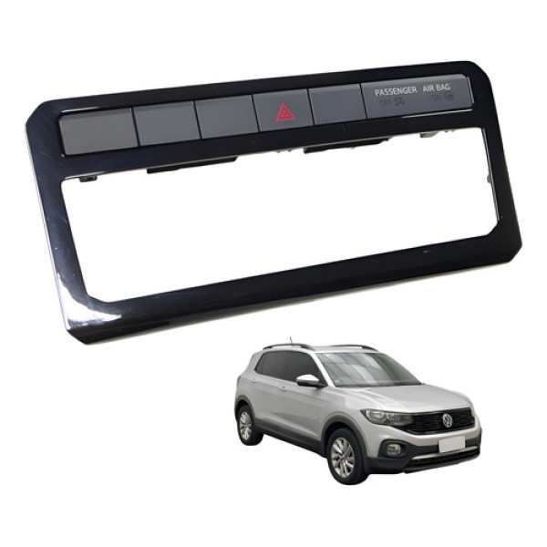 Moldura Botão Alerta Comando Ar Cond Vw T-cross 2021 Usado Preto