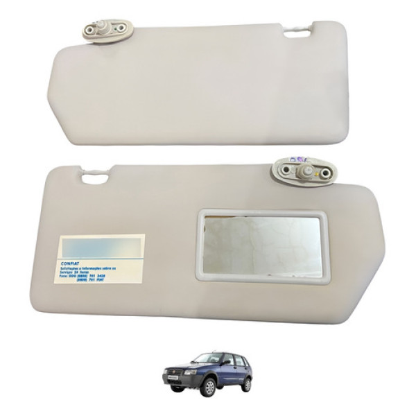 Par Quebra Sol Com Espelho Fiat Uno Strada Original