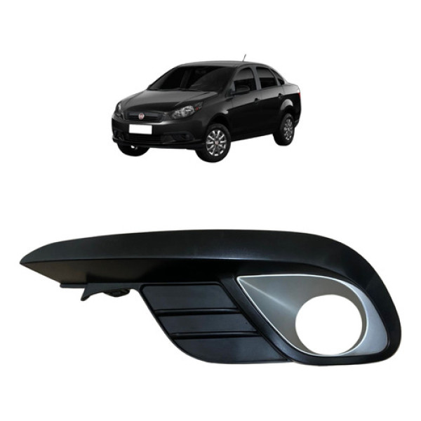 Moldura Grade Farol De Milha Lado Esquerdo Fiat Grand Siena Preto Esquerdo