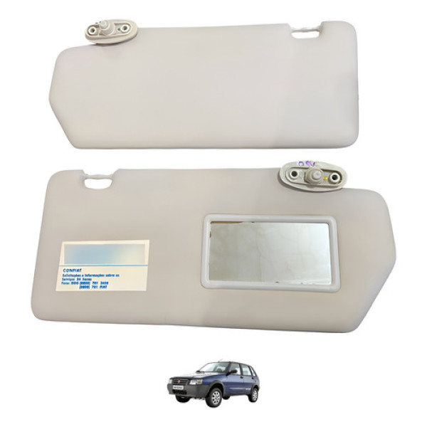 Par Quebra Sol Com Espelho Fiat Uno Strada Original