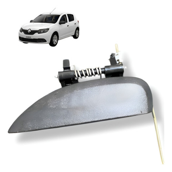 Macaneta Externa Diant Esq Renault Sandero 2016 Original Preto Dianteira