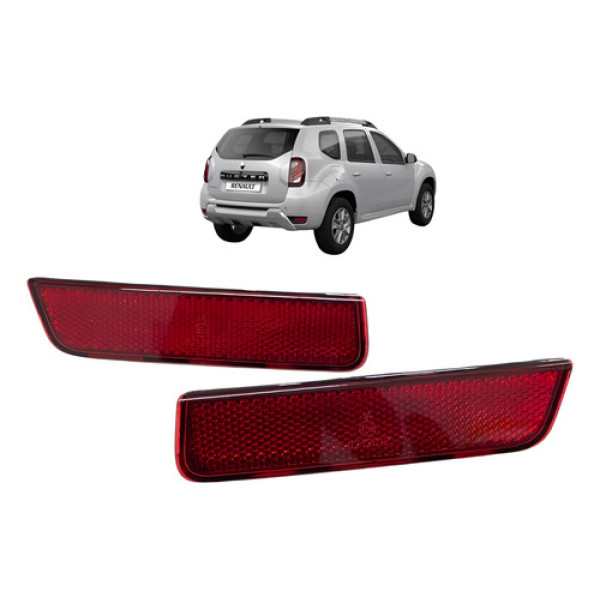 Par Refletor Para-choque Traseiro Renault Duster 2017 2019 Vermelho