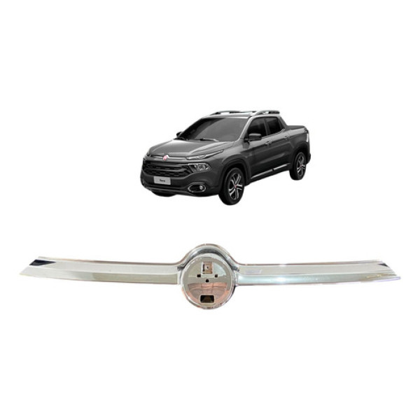 Friso Cromado Grade Dianteira Fiat Toro 2016 2019 100232632 Prateado Brilhante