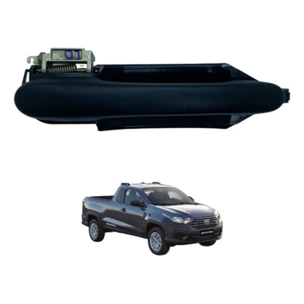 Maçaneta Externa Dianteira Direita Fiat Strada 2020 Original Preto Dianteira