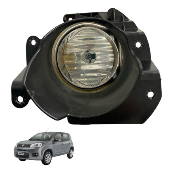 Farol De Milha Fiat Uno Vivace 2013 370407486 Original Preto E Transparente