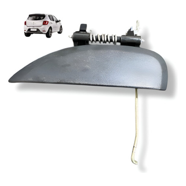 Maçaneta Externa Traseira Esquerda Renault Sandero 2016 Orig Preto