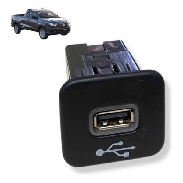 Entrada Conector Usb Fiat Strada Freedom 2021 2023 735600659 Preto