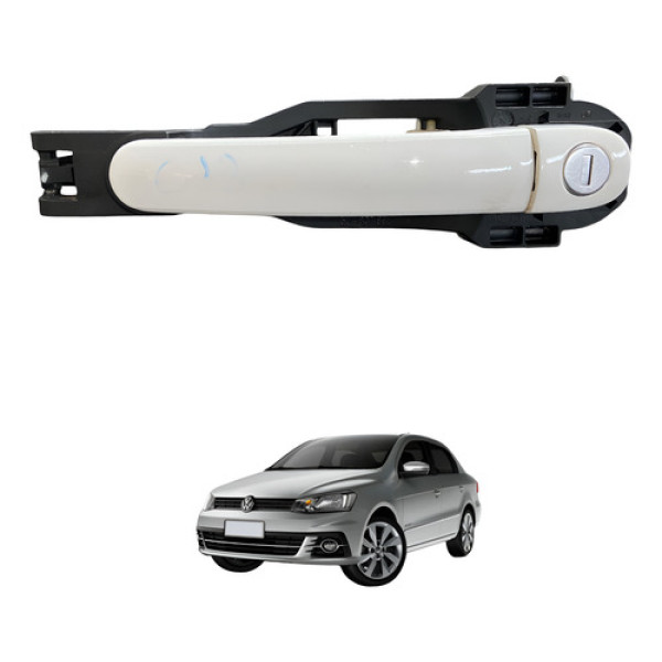 Maçaneta Externa Esquerda Vw Voyage 2018 Original Branco Dianteira
