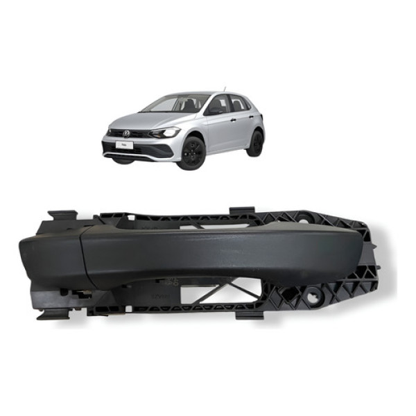 Maçaneta Externa Traseira Direita Vw Polo 2021 2022 2024 Preto Traseira