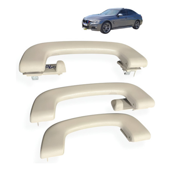 Kit 3 Alça Do Teto Pqp Bmw 320i 2015 2017 Original Usado Bege