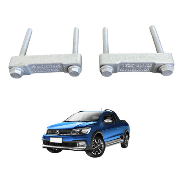 Par Suporte Calço Caixa Da Direção Vw Saveiro Robust 2023 Prateado