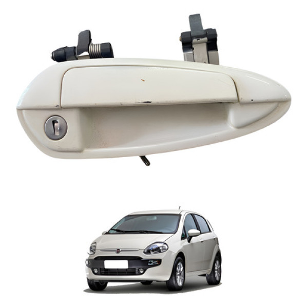 Maçaneta Externa Dianteira Direita Fiat Punto 2008 Original Branco Dianteira