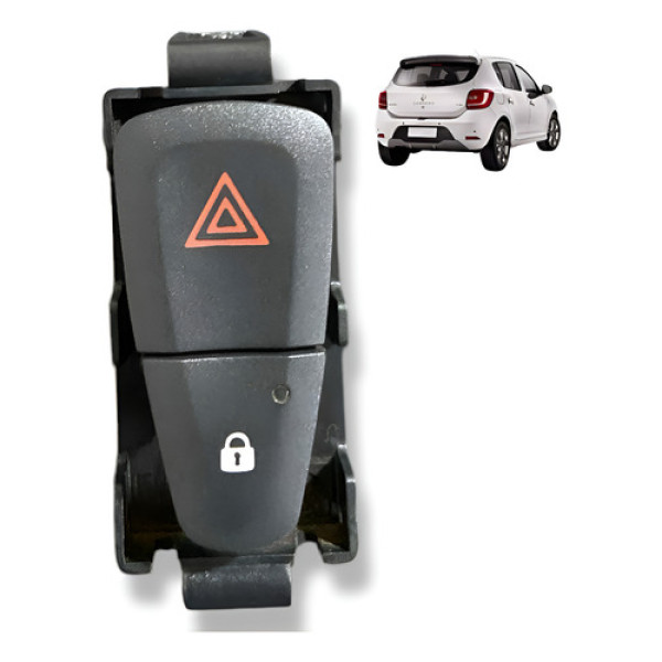 Botão Pisca Alerta E Trava Renault Sandero 2016 2017 Usado Preto
