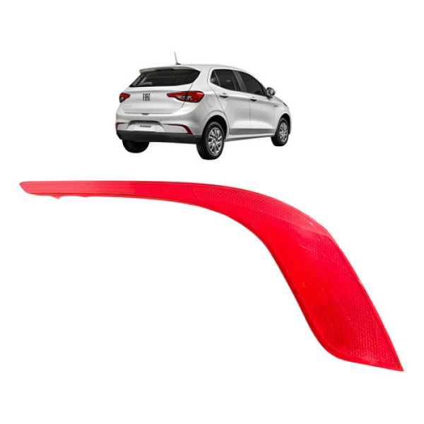 Refletor Olho De Gato Parachoque Traseiro Direito Fiat Argo Vermelho