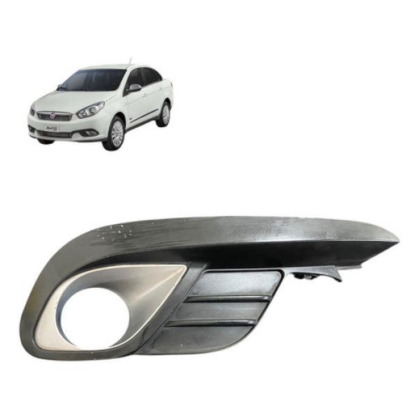 Moldura Grade Farol De Milha Lado Direito Fiat Gran Siena Preto Direito
