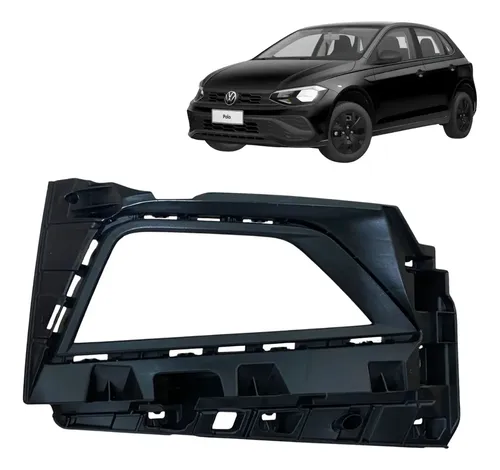Moldura Farol De Milha Lado Direito Vw Polo Track Original Preto Direito